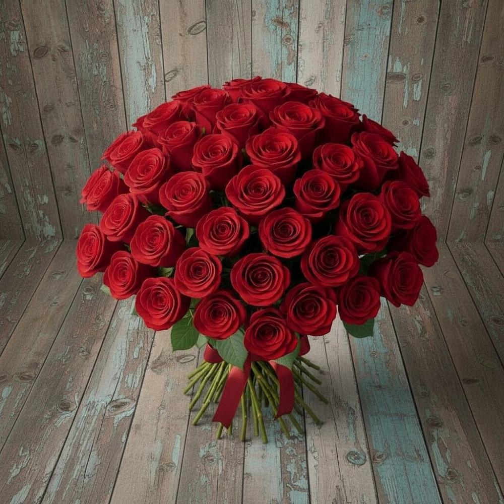 Букет 55 Красных роз Фридом в Белом Яре Республики Хакасия