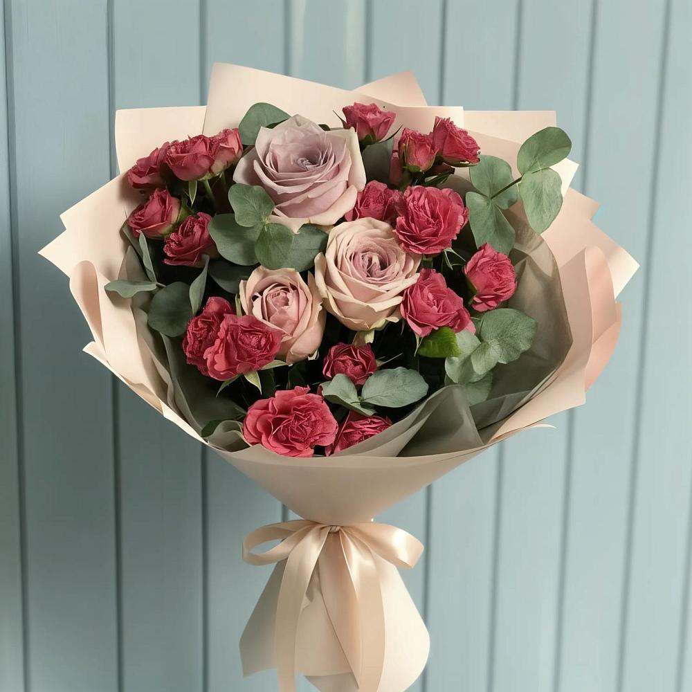 Букет цветов из: Гвоздики и Розы в Белом Яре Республики Хакасия