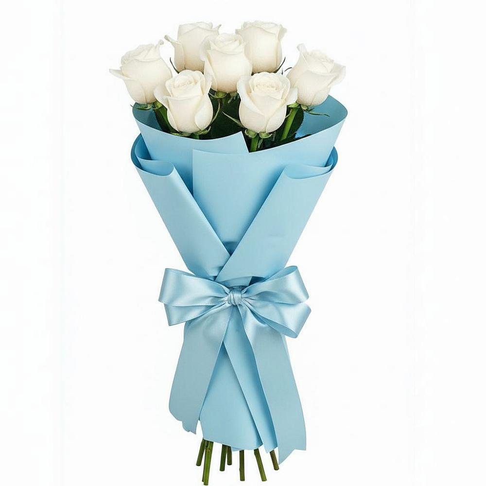 Букет 7 белых роз Проуд в Белом Яре Республики Хакасия