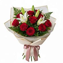 Букет цветов из:  Лилии и Розы в Белом Яре Республики Хакасия