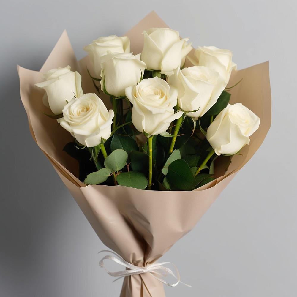 Букет 9 Белых роз Эдлесс Лав в Белом Яре Республики Хакасия