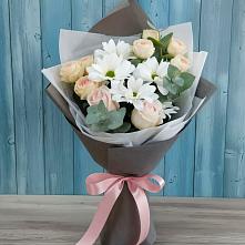 Букет цветов из:  Хризантемы и Розы в Белом Яре Республики Хакасия