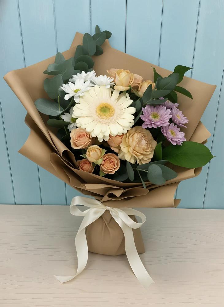 Букет цветов из: Герберы и Хризантемы в Белом Яре Республики Хакасия