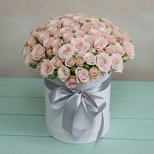 Цветочная композиция из Розы в шляпной коробке в Белом Яре Республики Хакасия