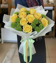 Букет цветов из:  Хризантемы и Розы в Белом Яре Республики Хакасия