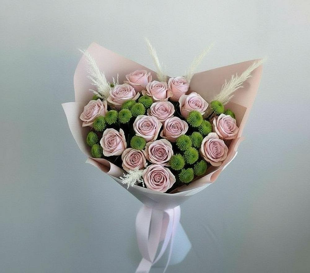 Букет цветов из: Розы и Хризантемы в Белом Яре Республики Хакасия