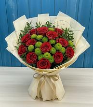 Букет цветов из:  Розы и Хризантемы в Белом Яре Республики Хакасия