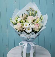 Букет цветов из:  Розы и Лизиантусы #REPLACE_PRED# Белом Яре Республики Хакасия