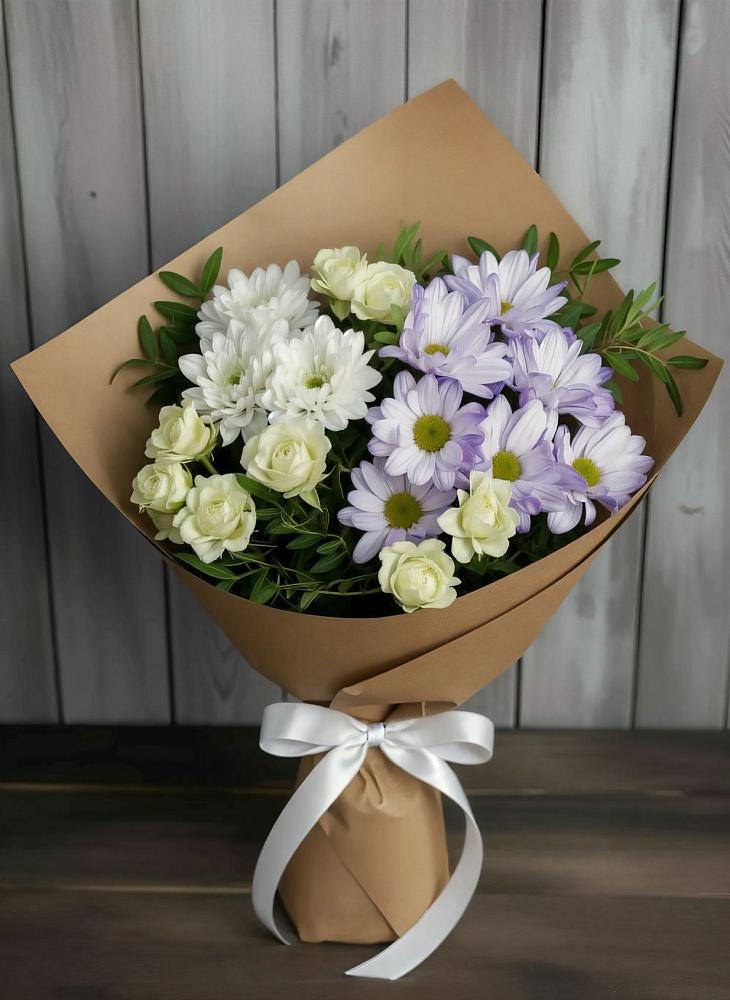 Букет цветов из: Хризантемы и Розы в Белом Яре Республики Хакасия