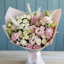 Букет цветов из:  Альстромерии и Розы #REPLACE_PRED# Белом Яре Республики Хакасия